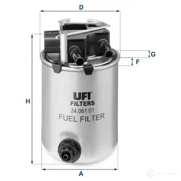 Топливный фильтр UFI 24.061.01 8003453062047 1336387 1SB KQU изображение 5