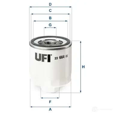 Масляный фильтр UFI AHP M5QL 23.664.00 1437890984 изображение 0