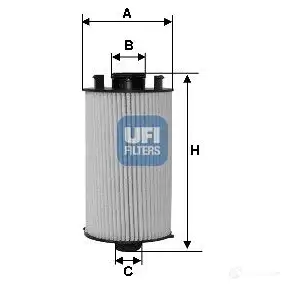 Масляный фильтр UFI 624 PZ 25.051.00 8003453067745 1336634