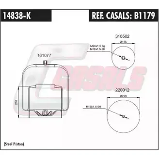 Пневмобаллон CASALS K13O5FW B1179 1268865405 U58F 4 изображение 0