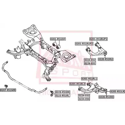 Сайлентблок ASVA 0201-R51RUP2 1269684669 W06 Y5EQ