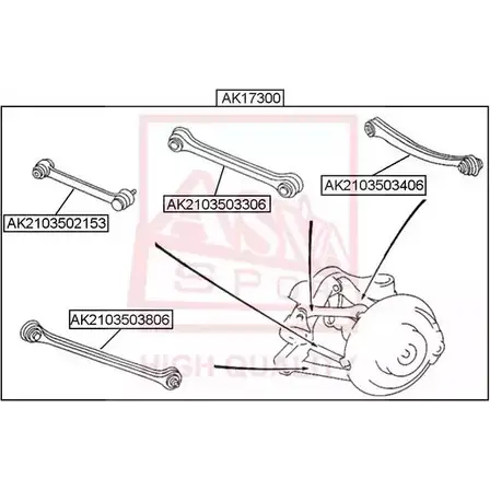 Рычаг подвески ASVA YT Z4ZP7 1269698339 AK2103502153
