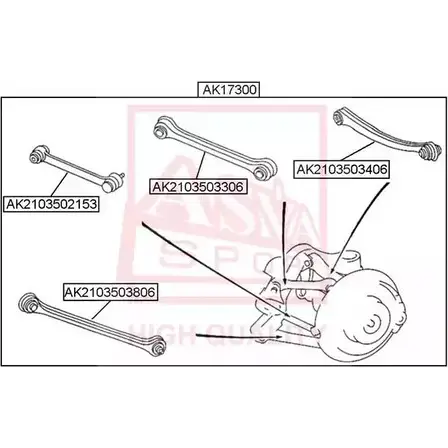 Рычаг подвески ASVA 1269698341 AK2103503306 1RHZ LRG изображение 0