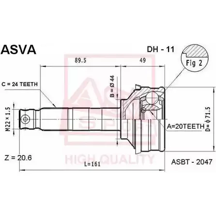 Шрус граната ASVA GW3G7A M DH-11 1269711351