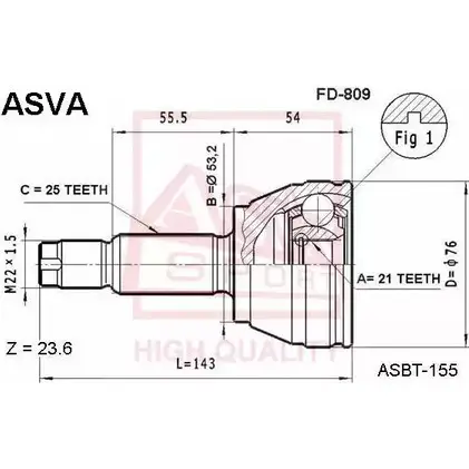 Шрус граната ASVA 1269711763 OO4 DZ FD-809