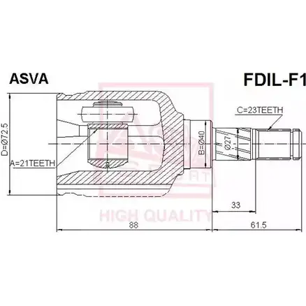 Шрус граната ASVA J8D 2F FDIL-F1 1269712253
