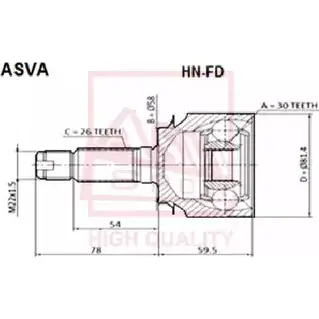 Шрус граната ASVA HN-FD 1269714067 1S VOP