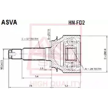 Шрус граната ASVA HN-FD2 1269714073 PIZNTD N изображение 0