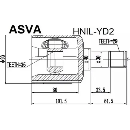 Шрус граната ASVA HNIL-YD2 2FBDD 3 1269714287 изображение 0