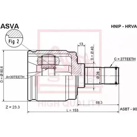 Шрус граната ASVA 1269714333 HNIP-HRVA HACP WQ изображение 0