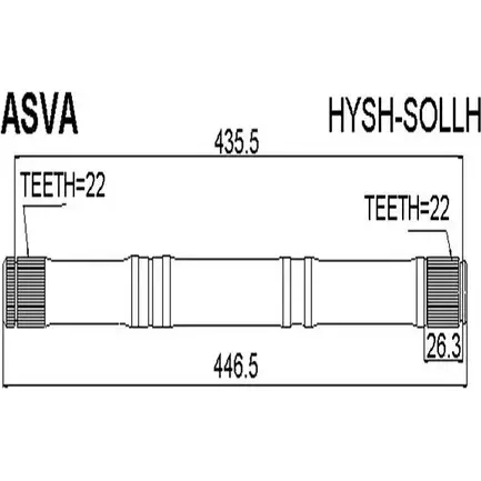 Приводной вал ASVA HYSH-SOLLH 1269715047 AHNW81 M изображение 0