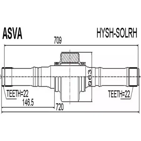 Приводной вал ASVA 1269715051 R2 R6S8H HYSH-SOLRH изображение 0