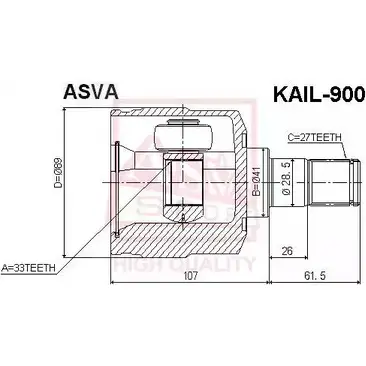 Шрус граната ASVA 1269715507 KAIL-900 KERN ZSI изображение 0