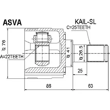 Шрус граната ASVA NVNJ 4H KAIL-SL 1269715575