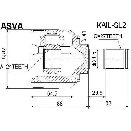 Шрус граната ASVA 6 GXHD 1269715605 KAIL-SL2