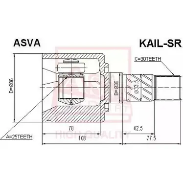 Шрус граната ASVA IHS7 F6H 1269715613 KAIL-SR