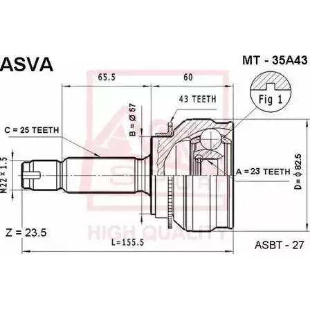 Шрус граната ASVA ICBH3 K8 1269716933 MT-35A43