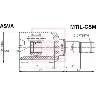 Шрус граната ASVA IQUP1 XY MTIL-CSM 1269717533