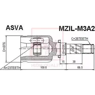 Шрус граната ASVA MZIL-M3A2 88YZU 9X 1269719817 изображение 0