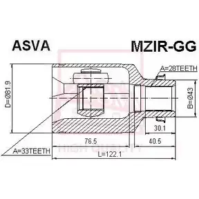 Шрус граната ASVA 1269719943 MZIR-GG UH7O 1