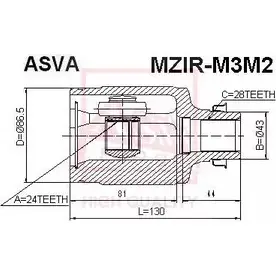 Шрус граната ASVA MZIR-M3M2 1269719989 V BLTE2 изображение 0