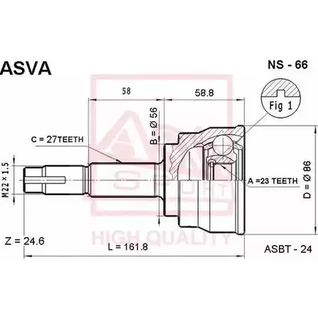 Шрус граната ASVA 1269721367 C2 URHGD NS-66