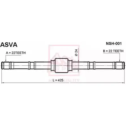 Приводной вал ASVA XI4V T 1269722027 NSH-001 изображение 0