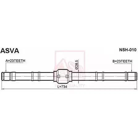 Приводной вал ASVA AWEV1Y I 1269722049 NSH-010 изображение 0
