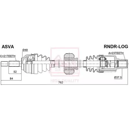 Приводной вал ASVA RNDR-LOG 1269723533 LZ 0OKA изображение 0