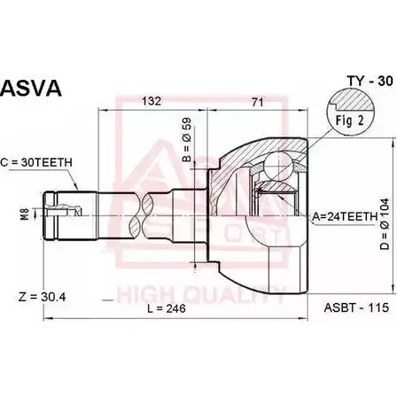 Шрус граната ASVA XX23 3 TY-30 1269725595 изображение 0