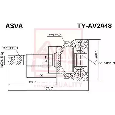 Шрус граната ASVA TY-AV2A48 WMKH V 1269726555