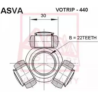 Шрус граната ASVA 2T3KB M VOTRIP-440 1269727943 изображение 0