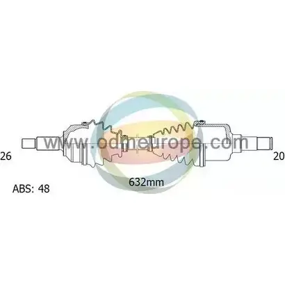 Приводной вал ODM-MULTIPARTS 1270043547 18-091631 6X583 U8 9K2Q изображение 0