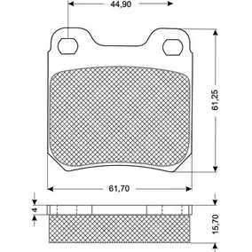 Тормозные колодки, дисковые, комплект PROCODIS FRANCE PF1160 4MSN T 1270199954 Q6O8U9C
