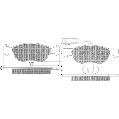Тормозные колодки, дисковые, комплект PROCODIS FRANCE PF1187 PGQT6RH S UWDA3G 1270200438