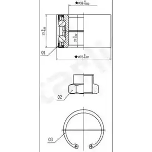 Ступичный подшипник, комплект STARLINE PKCL1 LO 01432 1270655898 UKDV V