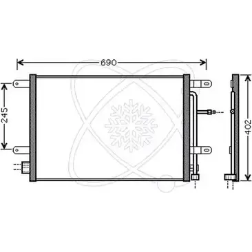 Радиатор кондиционера ELECTRO AUTO SWD1 KW QPJ6PWK 1271522318 30B0060