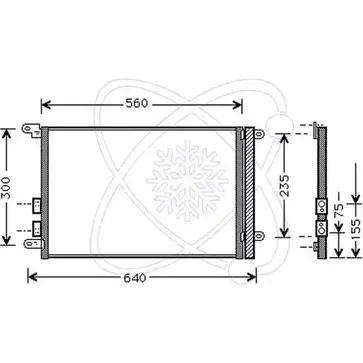 Радиатор кондиционера ELECTRO AUTO 1271523380 V18Q 9C 6HYEHJ 30F0079 изображение 0