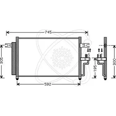 Радиатор кондиционера ELECTRO AUTO 3 2D02 30Y0024 1271525996 LT8ULXQ