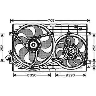 Вентилятор радиатора двигателя ELECTRO AUTO 8N432 32VB006 1271526128 EL1 6QC изображение 0