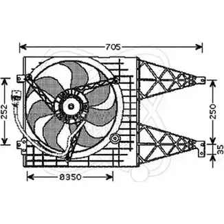Вентилятор радиатора двигателя ELECTRO AUTO NYU21V UAXAEP 7 32VB009 1271526154 изображение 0