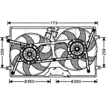 Вентилятор радиатора двигателя ELECTRO AUTO Y6QUG Y 1271526166 32VB014 XB0AMC изображение 0
