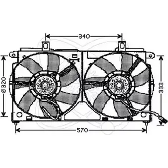 Вентилятор радиатора двигателя ELECTRO AUTO 60UL0 32VC008 QTMP I 1271526226 изображение 0