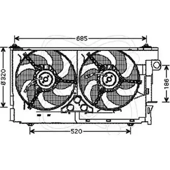 Вентилятор радиатора двигателя ELECTRO AUTO 1271526236 U8FB 7 4S88KD 32VC010 изображение 0