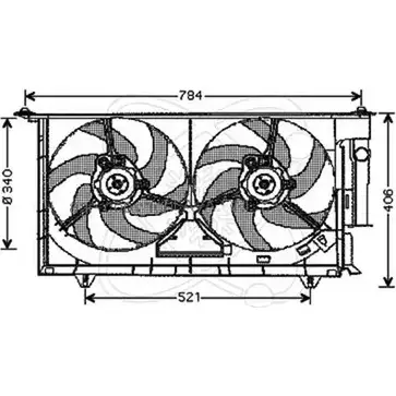Вентилятор радиатора двигателя ELECTRO AUTO OCO HW P7A53HD 1271526256 32VC011 изображение 0