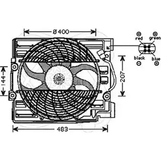 Вентилятор радиатора двигателя ELECTRO AUTO 32VE008 F FJSH 0DWEPN 1271526412 изображение 0