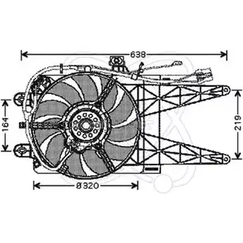 Вентилятор радиатора двигателя ELECTRO AUTO NGT63 SH 32VF002 1271526422 5WZCA8 изображение 0