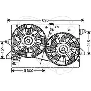 Вентилятор радиатора двигателя ELECTRO AUTO 1271526580 K43KWG 32VG004 ZMX VU изображение 0