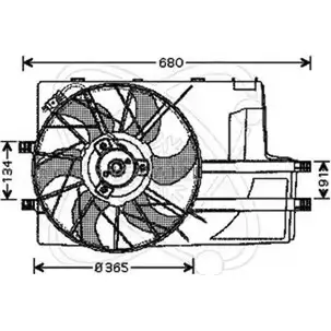 Вентилятор радиатора двигателя ELECTRO AUTO 1271526626 32VM008 6 4VP0 9SSLB