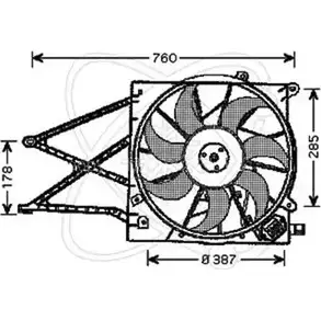 Вентилятор радиатора двигателя ELECTRO AUTO 1271526654 A19ZL 4J 58AT0B 32VO002 изображение 0